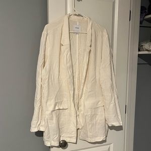 White light linen blazer